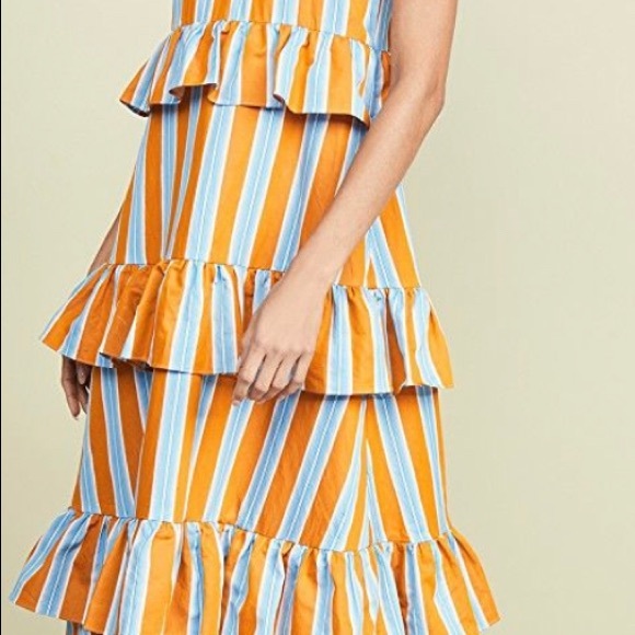 MDS Stripes Cotton Soirée Dress - Picture 3 of 8